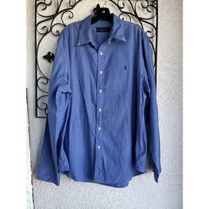 ralph lauren collared button shirt - Size XL- Blue